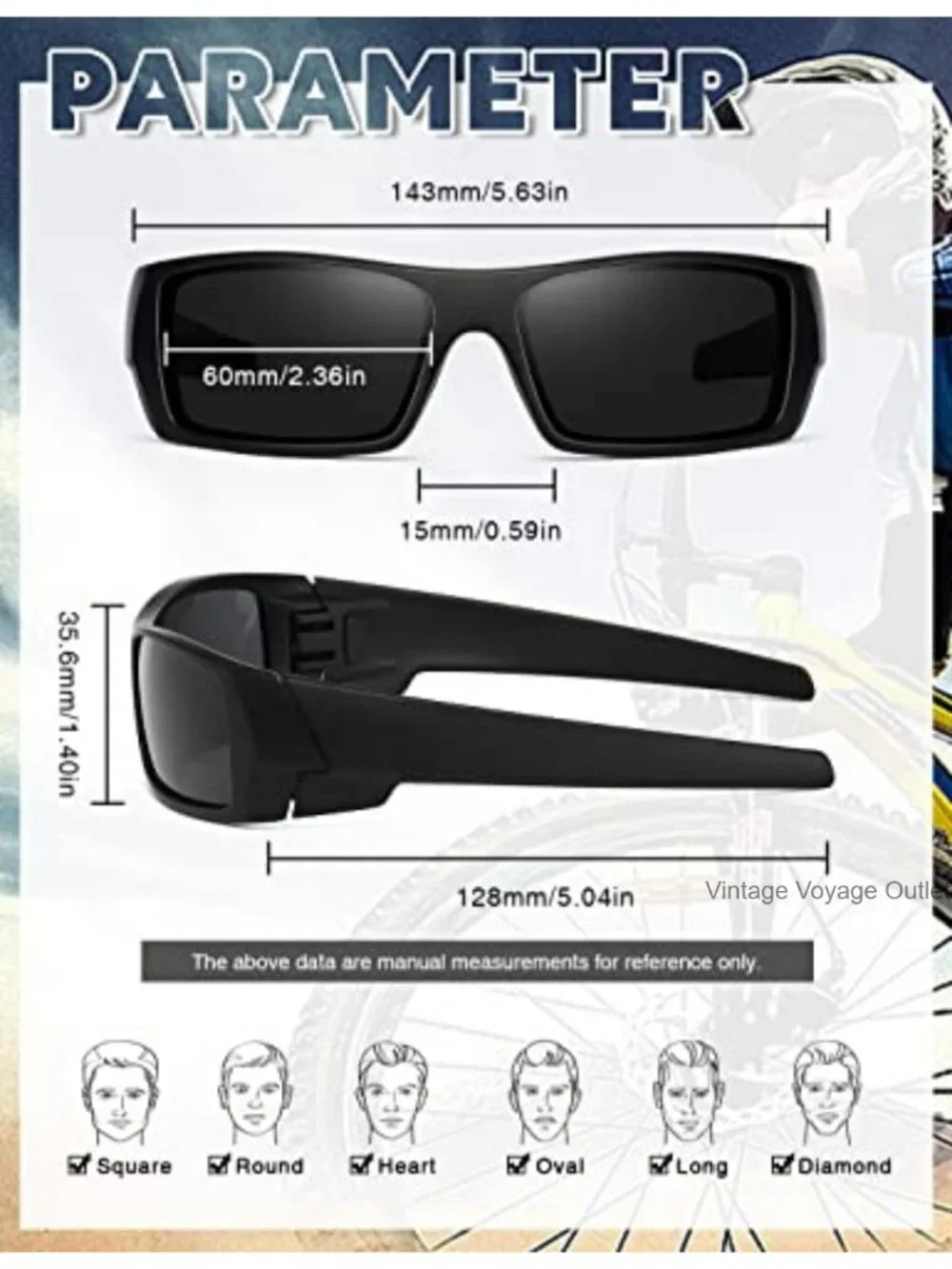 Polarized Wrap Around Sunglasses Retro Sports Driving Fishing UV Protection